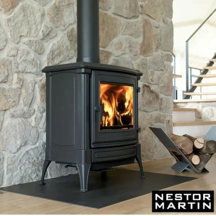 Poêle à bois Nestor Martin carré fonte noire – S33 6 kW