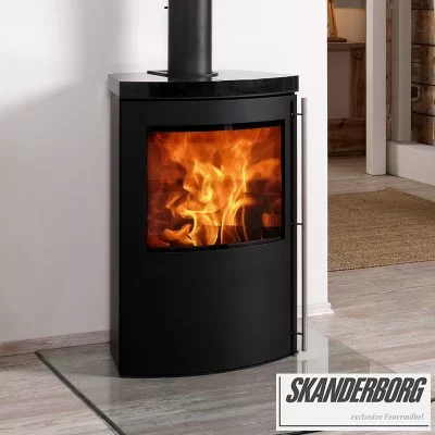Poêle à bois Skanderborg carré acier – TIVA NOIR 7 kW