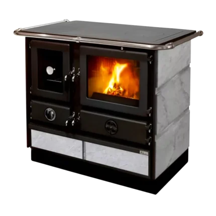 Cuisinière à bois bouilleur Super Thermo Magnum pierre ollaire - 17 Kw