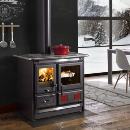 Cuisinière à bois Rosa L 5.0 Steel - Nean - 10 Kw